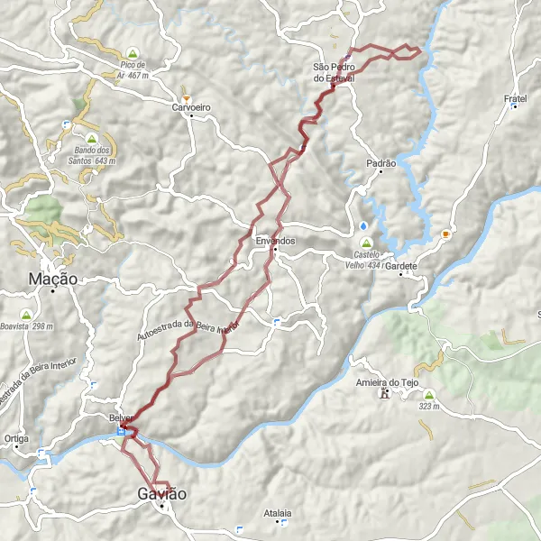 Miniatura do mapa de inspiração para ciclismo "Rota da Serra da Amieirosa" em Alentejo, Portugal. Gerado pelo planejador de rotas de ciclismo Tarmacs.app