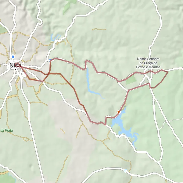 Miniatura do mapa de inspiração para ciclismo "Rota do Baloiço Vida Boa" em Alentejo, Portugal. Gerado pelo planejador de rotas de ciclismo Tarmacs.app