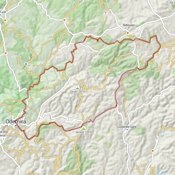 Map miniature of "The Miradouro do Castelo Gravel Route" cycling inspiration in Alentejo, Portugal. Generated by Tarmacs.app cycling route planner