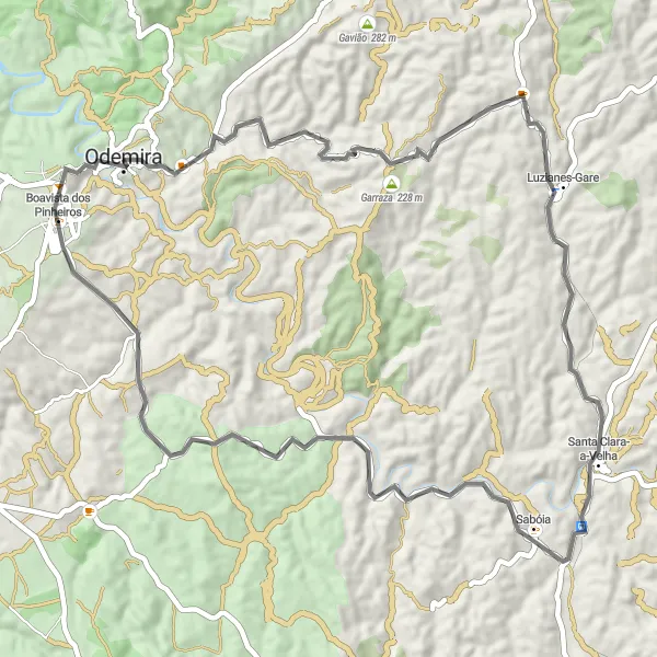 Map miniature of "Coastal Scenery and Quaint Villages" cycling inspiration in Alentejo, Portugal. Generated by Tarmacs.app cycling route planner