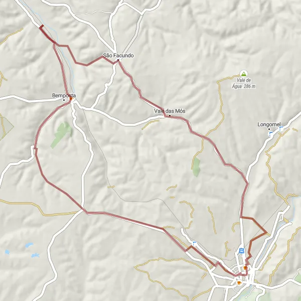 Miniatura do mapa de inspiração para ciclismo "Rota de Bemposta e Jardim da Pedra" em Alentejo, Portugal. Gerado pelo planejador de rotas de ciclismo Tarmacs.app
