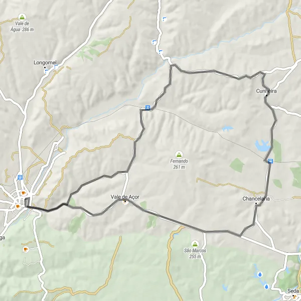 Miniatura do mapa de inspiração para ciclismo "Rota da Natureza em Alentejo" em Alentejo, Portugal. Gerado pelo planejador de rotas de ciclismo Tarmacs.app