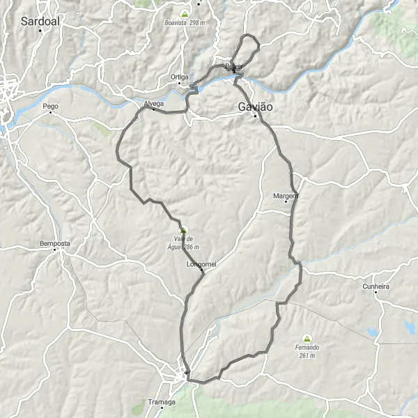 Miniatura do mapa de inspiração para ciclismo "Rota dos Miradouros em Alentejo" em Alentejo, Portugal. Gerado pelo planejador de rotas de ciclismo Tarmacs.app