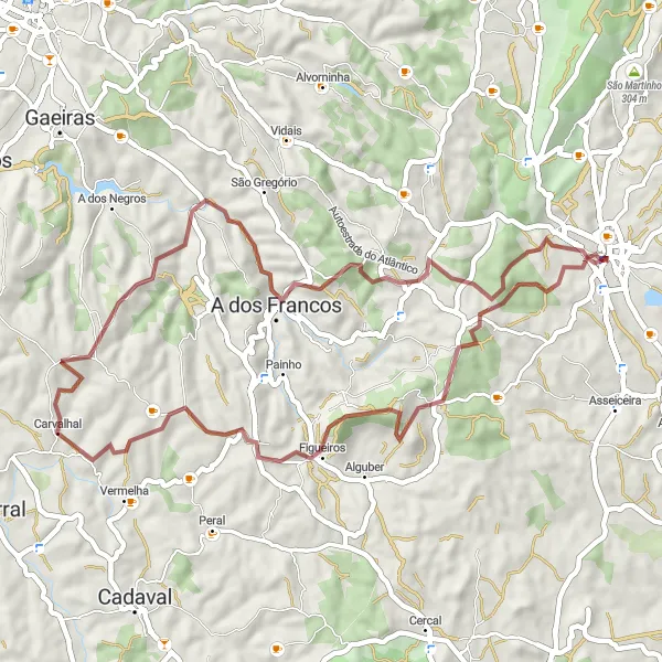 Miniatura do mapa de inspiração para ciclismo "Rota das Aldeias de Alentejo" em Alentejo, Portugal. Gerado pelo planejador de rotas de ciclismo Tarmacs.app