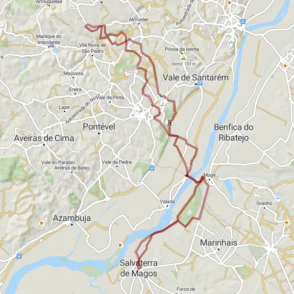 Miniatura do mapa de inspiração para ciclismo "Expedição Campestre" em Alentejo, Portugal. Gerado pelo planejador de rotas de ciclismo Tarmacs.app