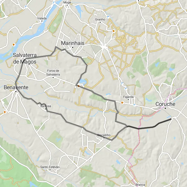 Miniatura do mapa de inspiração para ciclismo "Caminho Histórico" em Alentejo, Portugal. Gerado pelo planejador de rotas de ciclismo Tarmacs.app