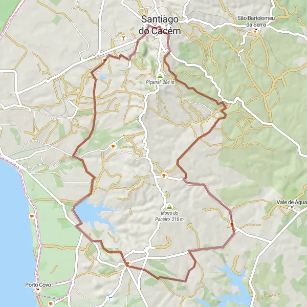 Miniatura do mapa de inspiração para ciclismo "Rota das Ruínas Romanas" em Alentejo, Portugal. Gerado pelo planejador de rotas de ciclismo Tarmacs.app