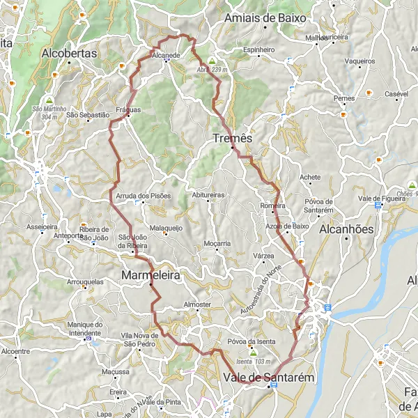 Miniatura do mapa de inspiração para ciclismo "Caminho dos Miradouros" em Alentejo, Portugal. Gerado pelo planejador de rotas de ciclismo Tarmacs.app