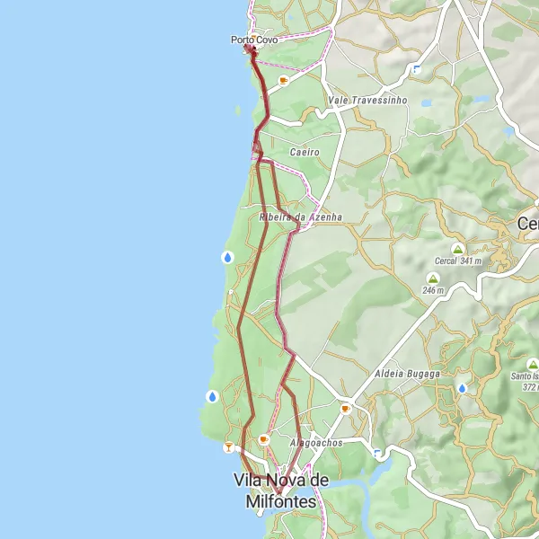 Map miniature of "Nature Escape Gravel Ride" cycling inspiration in Alentejo, Portugal. Generated by Tarmacs.app cycling route planner