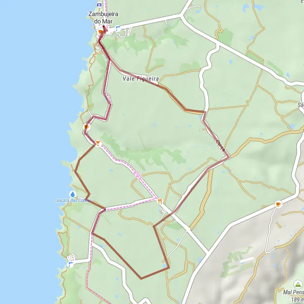 Miniatura do mapa de inspiração para ciclismo "Trilho pelos Parques Naturais de Alentejo" em Alentejo, Portugal. Gerado pelo planejador de rotas de ciclismo Tarmacs.app