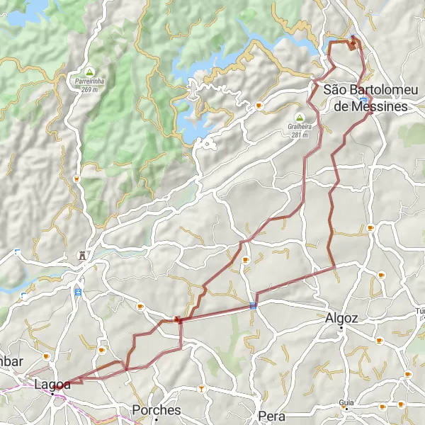 Map miniature of "Gravel Adventure in Algarve" cycling inspiration in Algarve, Portugal. Generated by Tarmacs.app cycling route planner