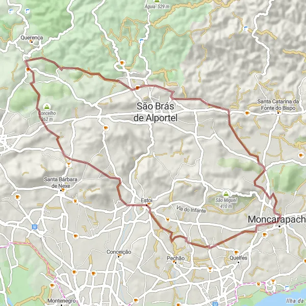 Miniatura do mapa de inspiração para ciclismo "Circuito da Ria Formosa" em Algarve, Portugal. Gerado pelo planejador de rotas de ciclismo Tarmacs.app