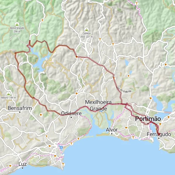 Miniatura do mapa de inspiração para ciclismo "Rota dos Montes Algarvios" em Algarve, Portugal. Gerado pelo planejador de rotas de ciclismo Tarmacs.app