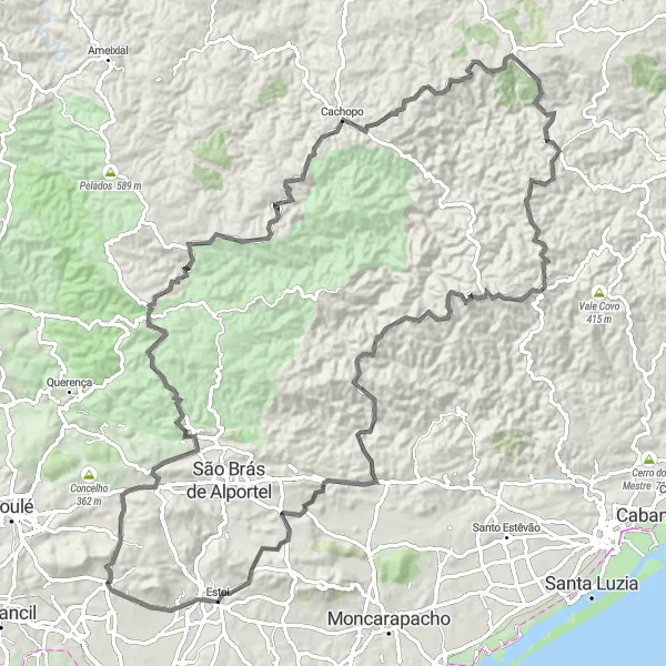 Map miniature of "Atalaia Route" cycling inspiration in Algarve, Portugal. Generated by Tarmacs.app cycling route planner