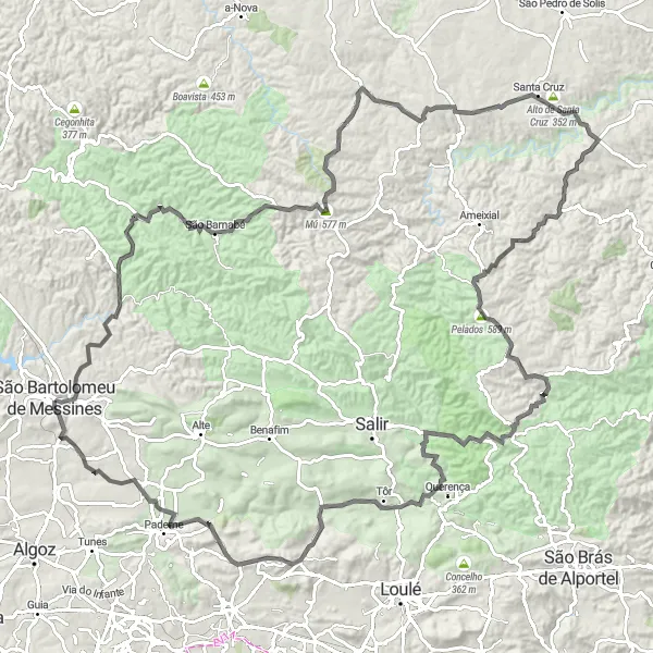 Map miniature of "The Ultimate Road Cycling Sanctuary" cycling inspiration in Algarve, Portugal. Generated by Tarmacs.app cycling route planner