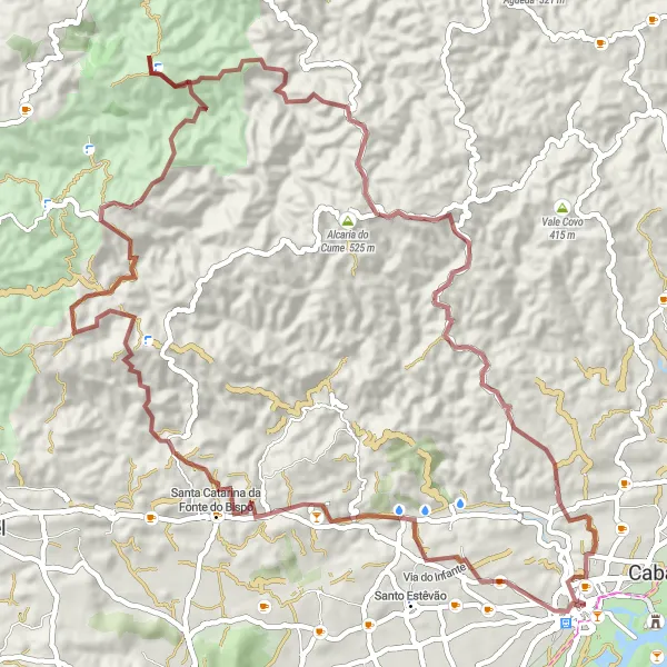 Miniatura do mapa de inspiração para ciclismo "Mountain Challenge to Mercador" em Algarve, Portugal. Gerado pelo planejador de rotas de ciclismo Tarmacs.app