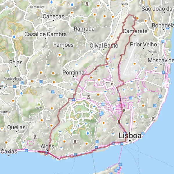 Miniatura do mapa de inspiração para ciclismo "Descubra Tesouros Escondidos em Telheiras" em Área Metropolitana de Lisboa, Portugal. Gerado pelo planejador de rotas de ciclismo Tarmacs.app