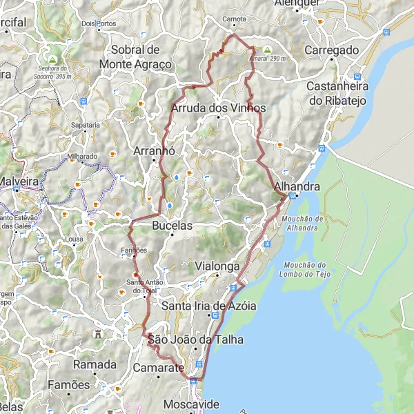 Miniatura do mapa de inspiração para ciclismo "Trilha dos Palácios e Monumentos" em Área Metropolitana de Lisboa, Portugal. Gerado pelo planejador de rotas de ciclismo Tarmacs.app
