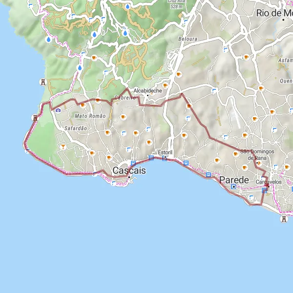 Miniatura do mapa de inspiração para ciclismo "Caminho Histórico Gravel" em Área Metropolitana de Lisboa, Portugal. Gerado pelo planejador de rotas de ciclismo Tarmacs.app