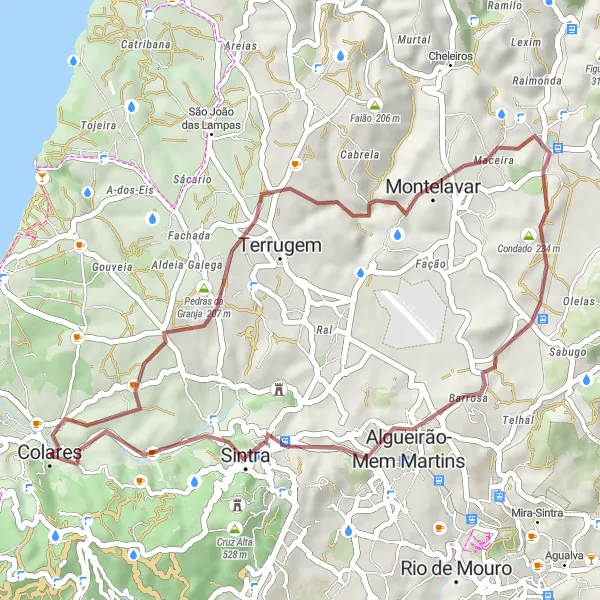 Miniatura do mapa de inspiração para ciclismo "Caminho das Pedras Sintra" em Área Metropolitana de Lisboa, Portugal. Gerado pelo planejador de rotas de ciclismo Tarmacs.app