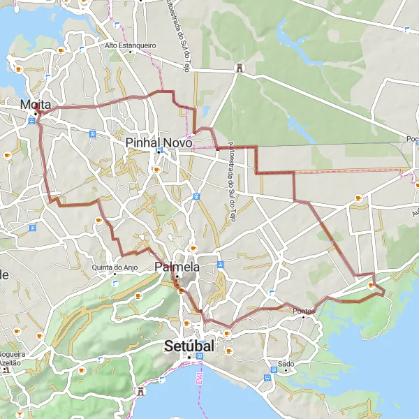 Miniatura do mapa de inspiração para ciclismo "Rota Serra dos Gaiteiros" em Área Metropolitana de Lisboa, Portugal. Gerado pelo planejador de rotas de ciclismo Tarmacs.app