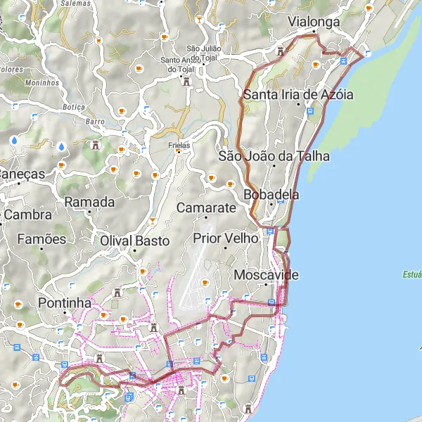 Map miniature of "Santa Iria Nature Escape" cycling inspiration in Área Metropolitana de Lisboa, Portugal. Generated by Tarmacs.app cycling route planner