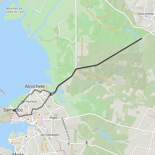 Map miniature of "Miradouro Amália Rodrigues" cycling inspiration in Área Metropolitana de Lisboa, Portugal. Generated by Tarmacs.app cycling route planner