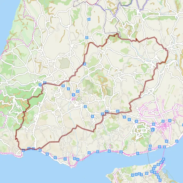 Miniatura do mapa de inspiração para ciclismo "Trilha dos Palácios e Colinas" em Área Metropolitana de Lisboa, Portugal. Gerado pelo planejador de rotas de ciclismo Tarmacs.app