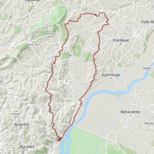 Miniatura do mapa de inspiração para ciclismo "Trilho da Natureza" em Área Metropolitana de Lisboa, Portugal. Gerado pelo planejador de rotas de ciclismo Tarmacs.app