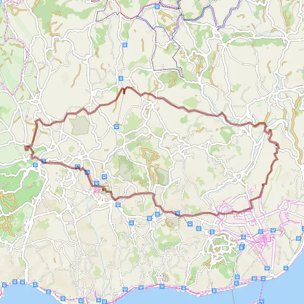 Miniatura do mapa de inspiração para ciclismo "Rota de Ciclismo de Gravel Unhos-Cacém" em Área Metropolitana de Lisboa, Portugal. Gerado pelo planejador de rotas de ciclismo Tarmacs.app