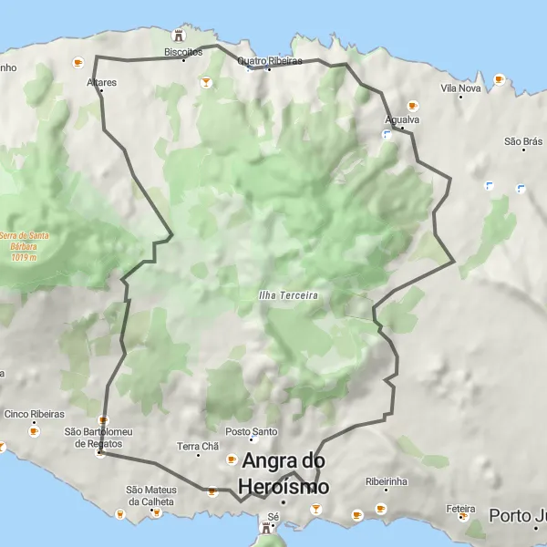 Miniatura do mapa de inspiração para ciclismo "Circuito de São Bento" em Região Autónoma dos Açores, Portugal. Gerado pelo planejador de rotas de ciclismo Tarmacs.app