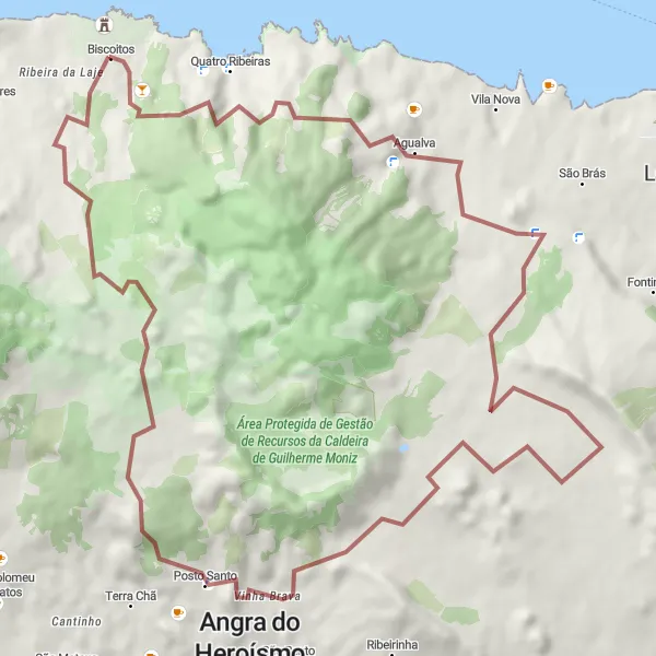 Miniatura do mapa de inspiração para ciclismo "Caminho dos Miradouros" em Região Autónoma dos Açores, Portugal. Gerado pelo planejador de rotas de ciclismo Tarmacs.app