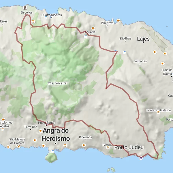 Miniatura do mapa de inspiração para ciclismo "Aventura pelos Miradouros" em Região Autónoma dos Açores, Portugal. Gerado pelo planejador de rotas de ciclismo Tarmacs.app