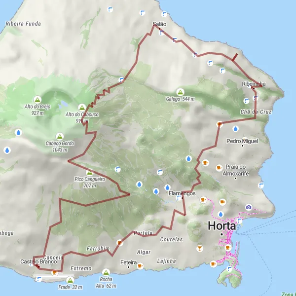 Miniatura do mapa de inspiração para ciclismo "Rota da Ilha Encantada" em Região Autónoma dos Açores, Portugal. Gerado pelo planejador de rotas de ciclismo Tarmacs.app
