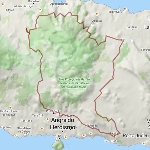 Miniatura do mapa de inspiração para ciclismo "Rota dos Miradouros" em Região Autónoma dos Açores, Portugal. Gerado pelo planejador de rotas de ciclismo Tarmacs.app