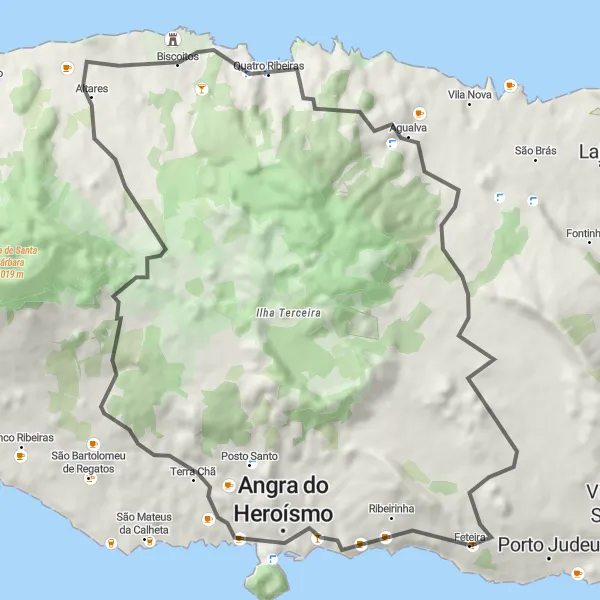 Miniatura do mapa de inspiração para ciclismo "Desafio Terceirense" em Região Autónoma dos Açores, Portugal. Gerado pelo planejador de rotas de ciclismo Tarmacs.app