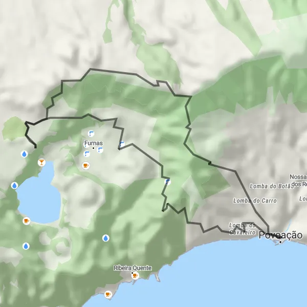 Miniatura do mapa de inspiração para ciclismo "Caminho pelas Pedras do Galego" em Região Autónoma dos Açores, Portugal. Gerado pelo planejador de rotas de ciclismo Tarmacs.app
