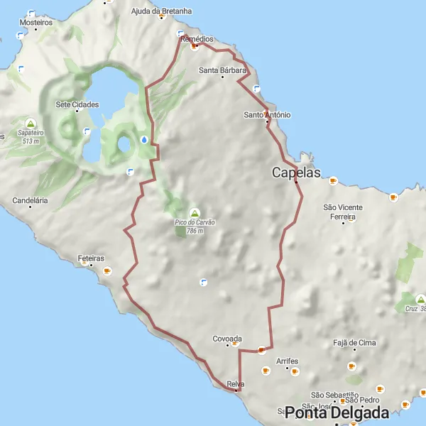Miniatura do mapa de inspiração para ciclismo "Caminho Novo e Lagoa do Canário" em Região Autónoma dos Açores, Portugal. Gerado pelo planejador de rotas de ciclismo Tarmacs.app
