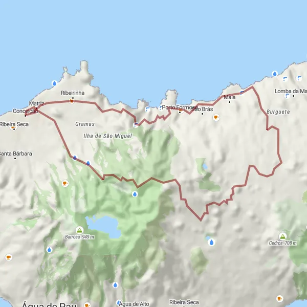 Miniatura do mapa de inspiração para ciclismo "Trilho Gravel de São Miguel" em Região Autónoma dos Açores, Portugal. Gerado pelo planejador de rotas de ciclismo Tarmacs.app