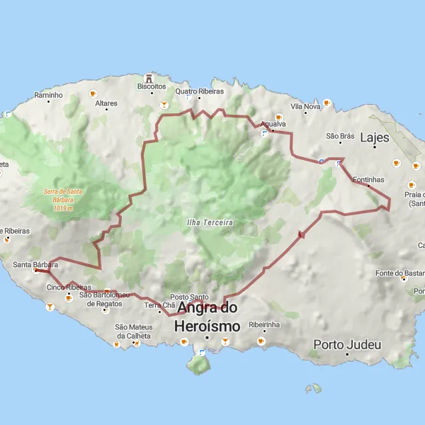 Miniatura do mapa de inspiração para ciclismo "Rota dos Miradouros" em Região Autónoma dos Açores, Portugal. Gerado pelo planejador de rotas de ciclismo Tarmacs.app
