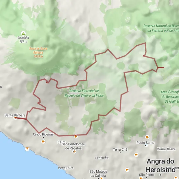 Miniatura do mapa de inspiração para ciclismo "Trilho dos Miradouros" em Região Autónoma dos Açores, Portugal. Gerado pelo planejador de rotas de ciclismo Tarmacs.app