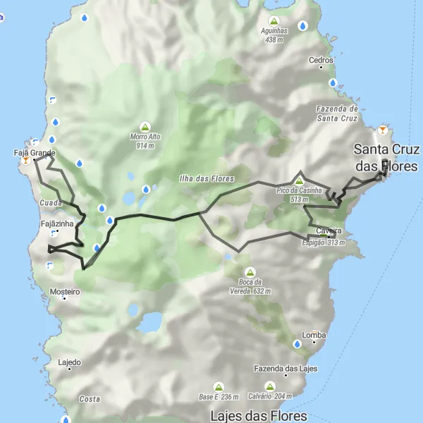 Miniatura do mapa de inspiração para ciclismo "Rota do Atlântico" em Região Autónoma dos Açores, Portugal. Gerado pelo planejador de rotas de ciclismo Tarmacs.app