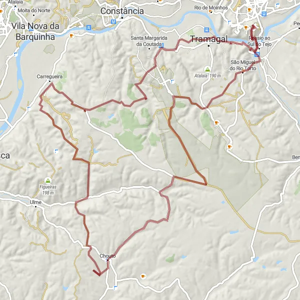 Map miniature of "The Gravel Adventure" cycling inspiration in Centro (PT), Portugal. Generated by Tarmacs.app cycling route planner