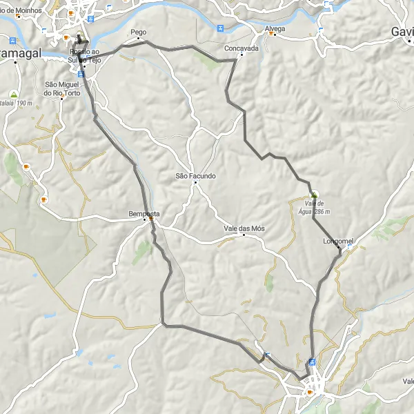 Miniatura do mapa de inspiração para ciclismo "Rota das Colinas e Aldeias" em Centro (PT), Portugal. Gerado pelo planejador de rotas de ciclismo Tarmacs.app