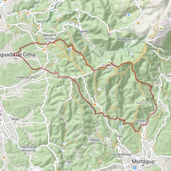 Miniatura do mapa de inspiração para ciclismo "Experiência de Ciclismo em Gravel: Pelos Caminhos da Lousa" em Centro (PT), Portugal. Gerado pelo planejador de rotas de ciclismo Tarmacs.app