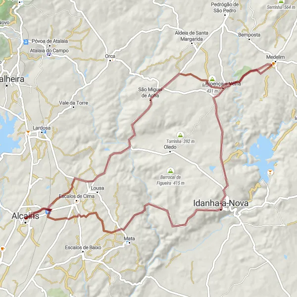 Miniatura do mapa de inspiração para ciclismo "Trilho Gravel São Miguel de Acha-São Gens-Idanha-a-Nova" em Centro (PT), Portugal. Gerado pelo planejador de rotas de ciclismo Tarmacs.app