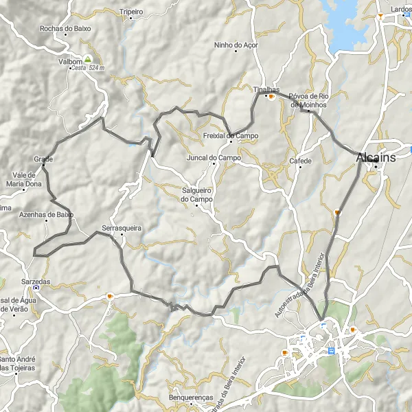 Miniatura do mapa de inspiração para ciclismo "Rota de Estrada Castelo Branco - Póvoa de Rio de Moinhos" em Centro (PT), Portugal. Gerado pelo planejador de rotas de ciclismo Tarmacs.app