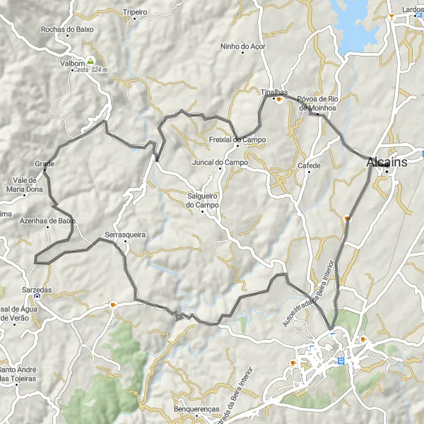 Map miniature of "Roads to Discovery" cycling inspiration in Centro (PT), Portugal. Generated by Tarmacs.app cycling route planner