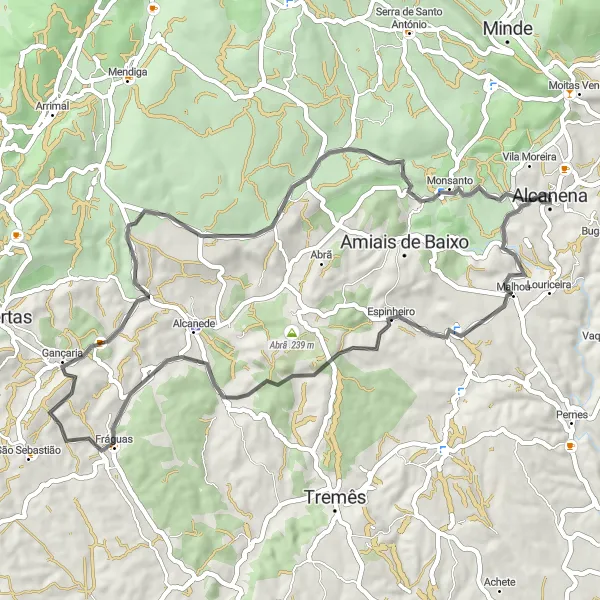 Map miniature of "Malhou Road Loop" cycling inspiration in Centro (PT), Portugal. Generated by Tarmacs.app cycling route planner