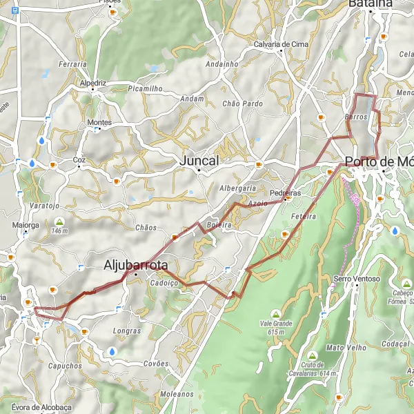 Miniatura do mapa de inspiração para ciclismo "Rota dos Monumentos Gravel" em Centro (PT), Portugal. Gerado pelo planejador de rotas de ciclismo Tarmacs.app